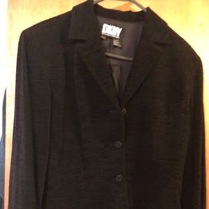 DKNY Black Velvety Jacket Size 10